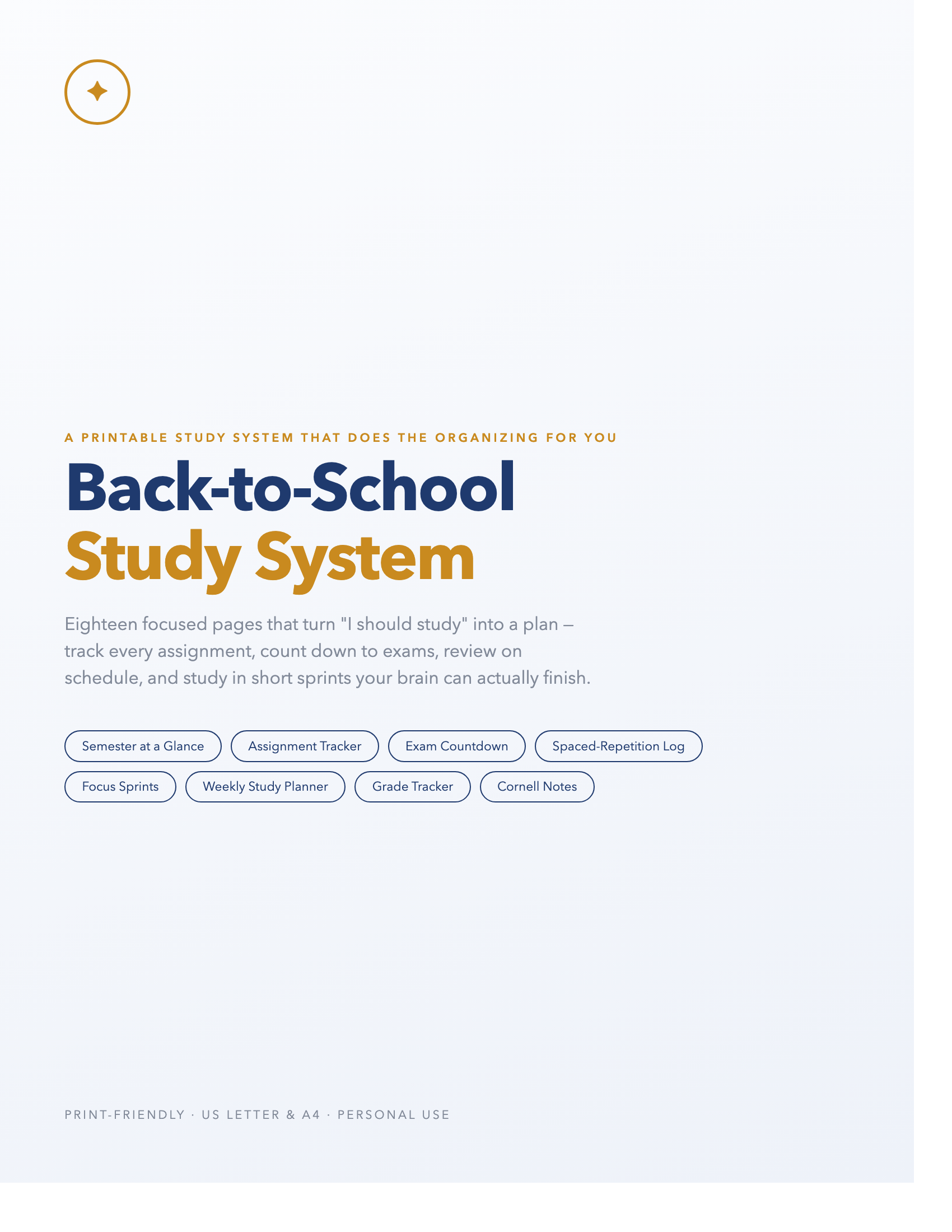Back-to-School Study System cover page