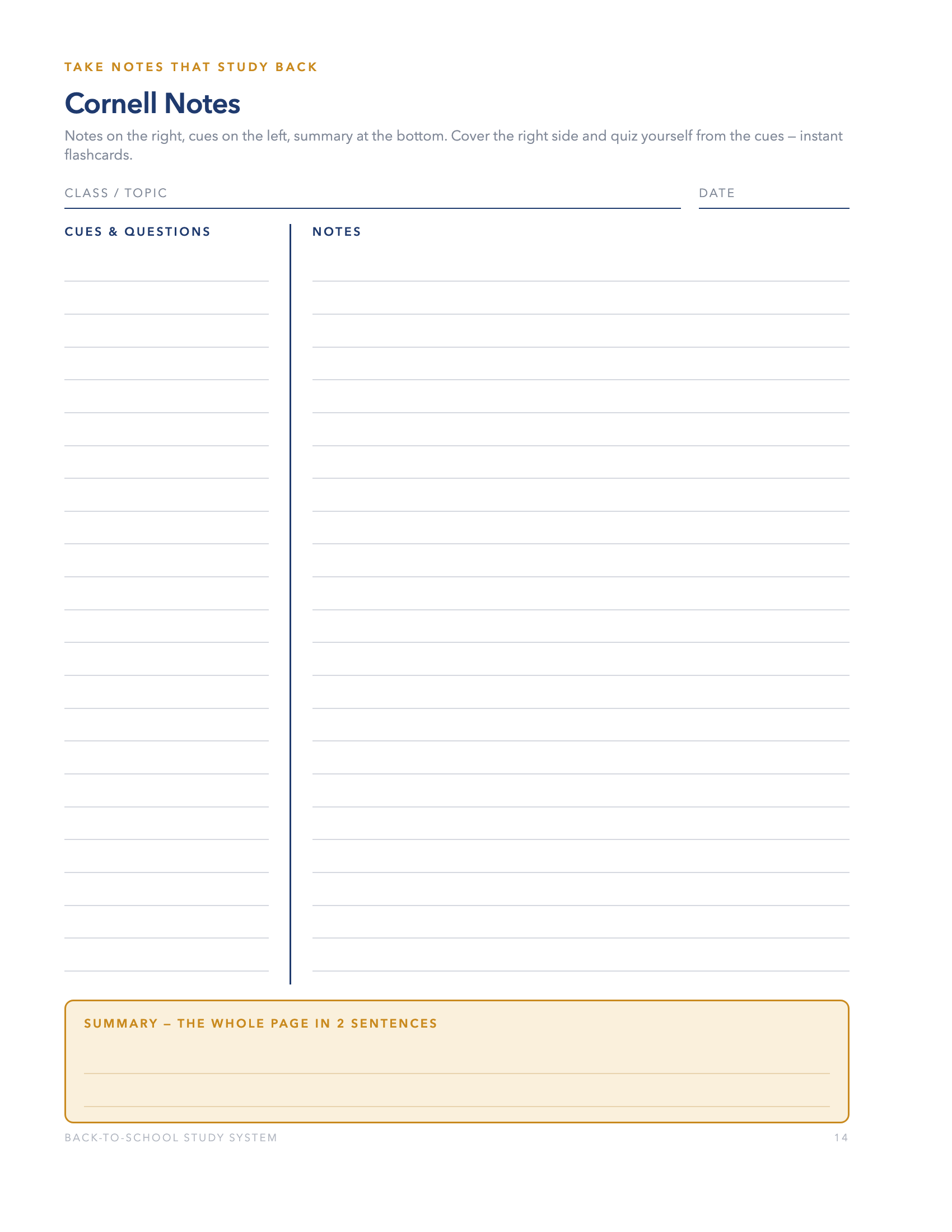 Cornell Notes
